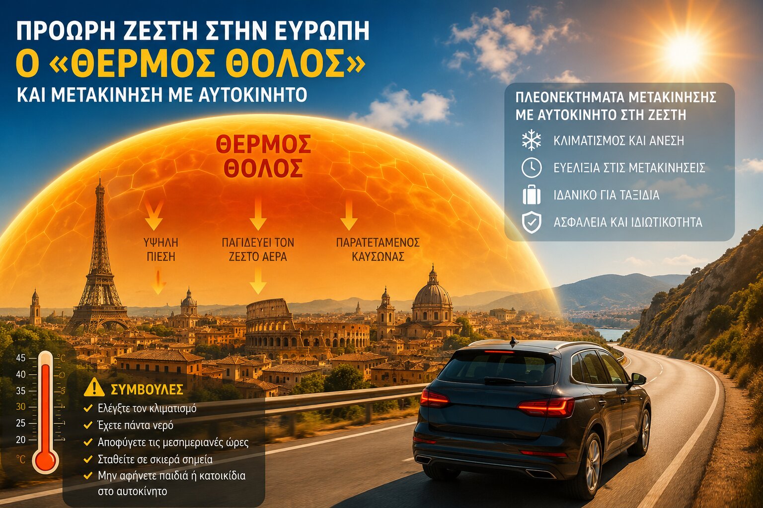Early Heat in Europe: The “Heat Dome” and the Advantages of Traveling by Car During Hot Weather