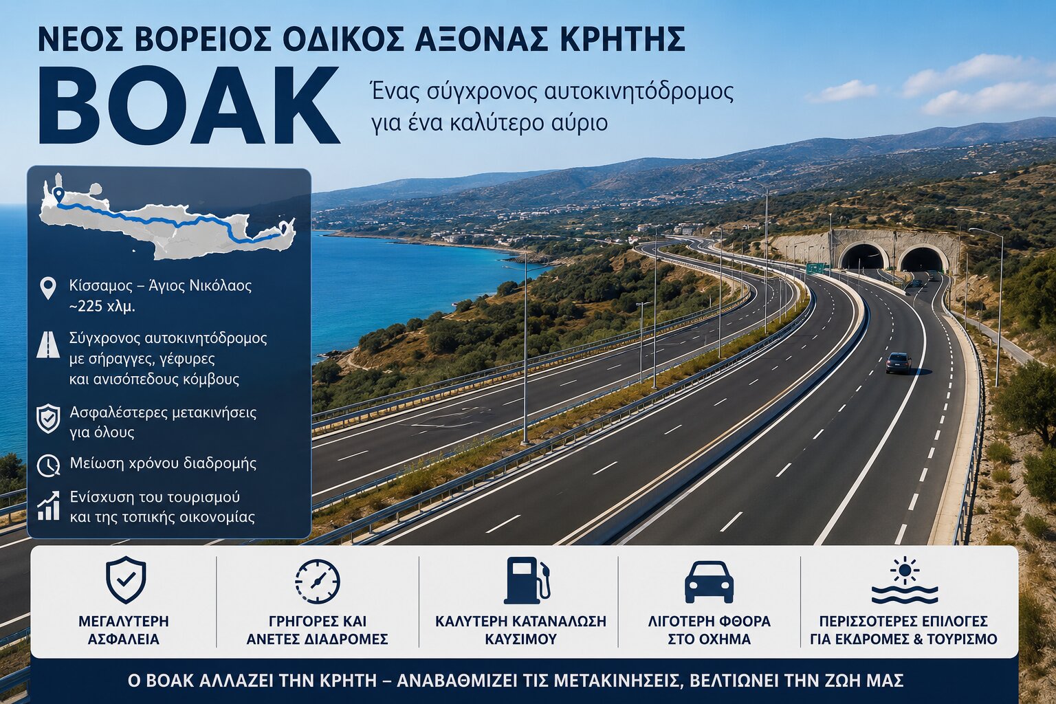 New Motorway in Crete: How the BOAK is Transforming Travel and Improving the Driving Experience