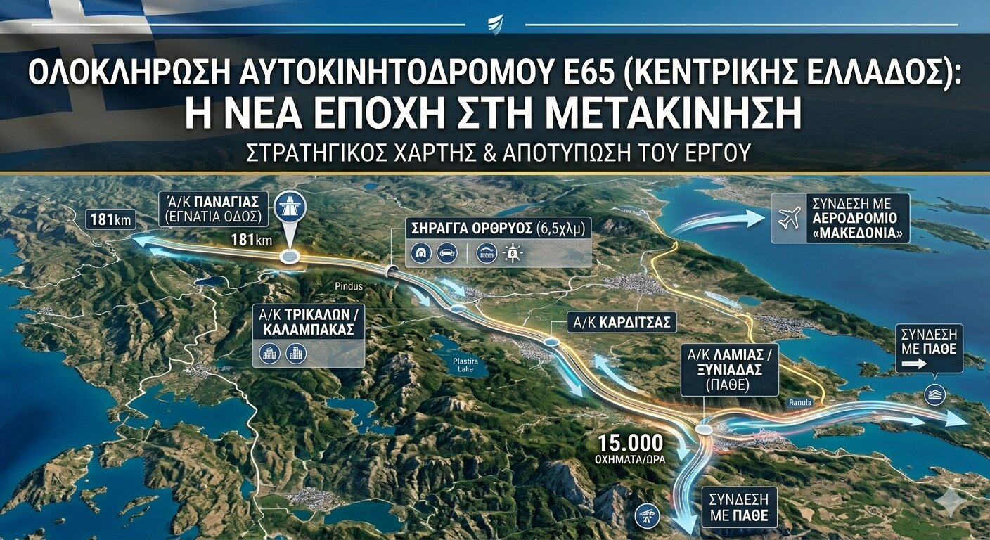 Οι τρεις αυτοκινητόδρομοι που θα αλλάξουν την Ελλάδα έως το 2027: Ε65, ΒΟΑΚ και Flyover Θεσσαλονίκης