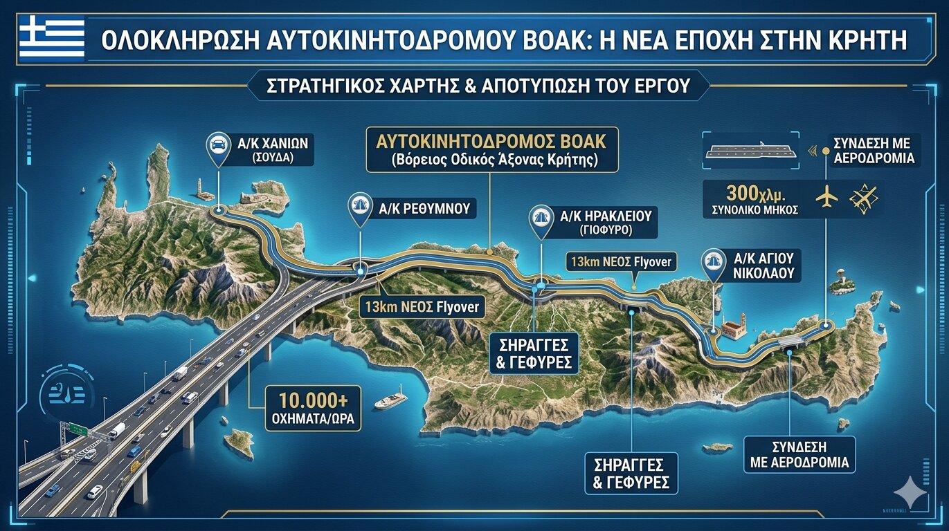 Οι τρεις αυτοκινητόδρομοι που θα αλλάξουν την Ελλάδα έως το 2027: Ε65, ΒΟΑΚ και Flyover Θεσσαλονίκης