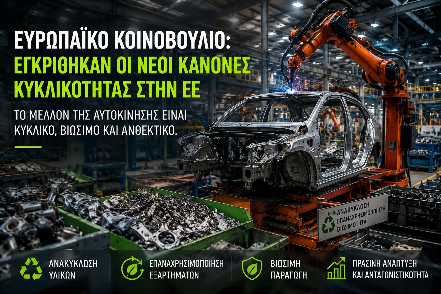 Ευρωπαϊκό Κοινοβούλιο: Εγκρίθηκαν οι νέοι κανόνες κυκλικότητας στην ΕΕ – Τι αλλάζει για τα αυτοκίνητα, τις επιχειρήσεις και τους οδηγούς