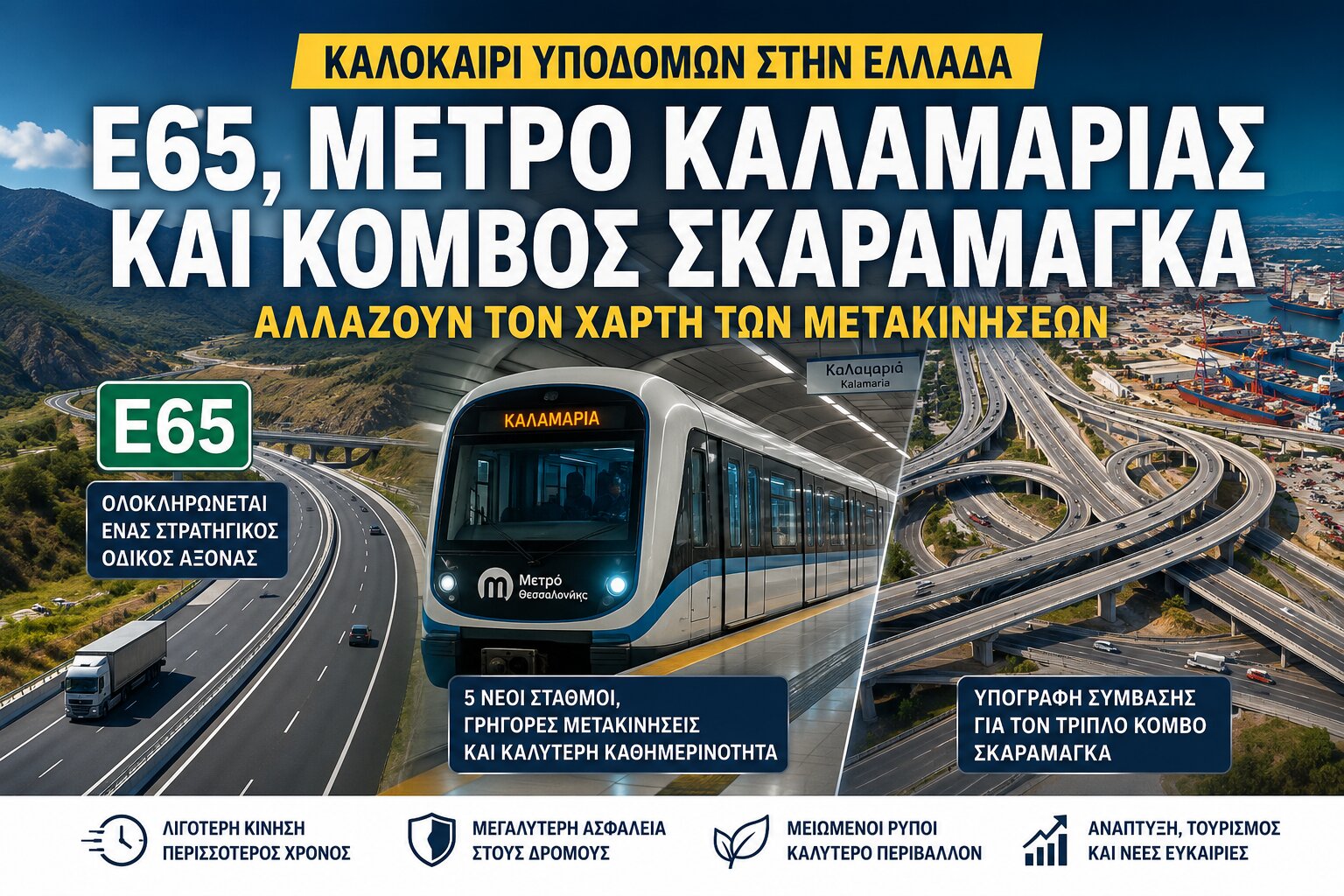 Greece's Summer of Infrastructure: E65 Motorway, Kalamaria Metro Extension and Skaramagas Interchange Transform Transportation